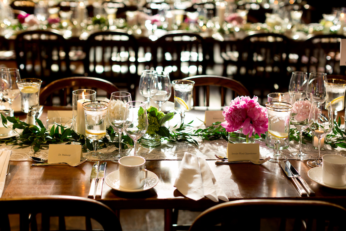 Table Setting in Annenberg Dining Hall